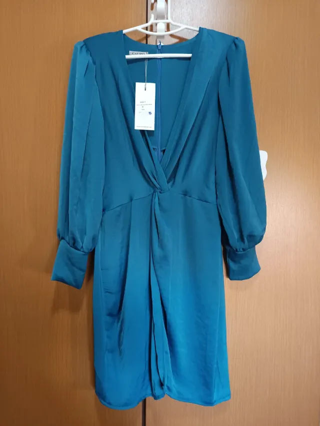 Vestido verde azulado