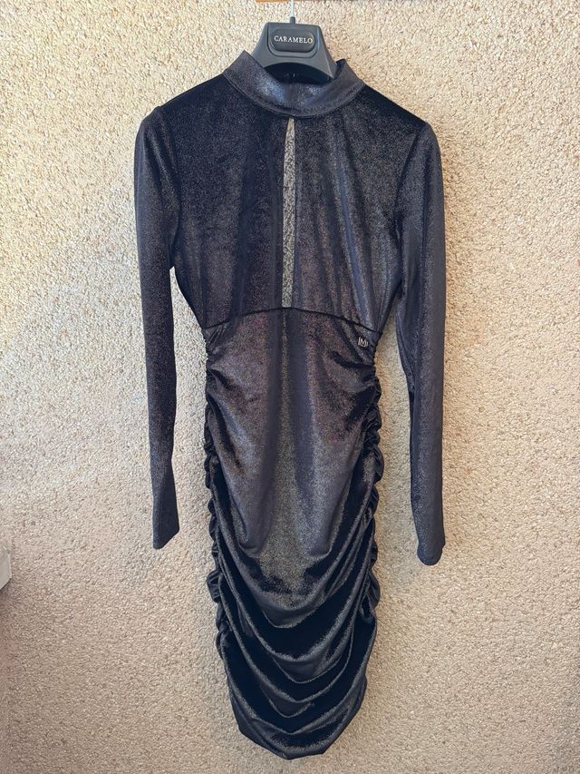 Vestido Marciano Negro Plateado