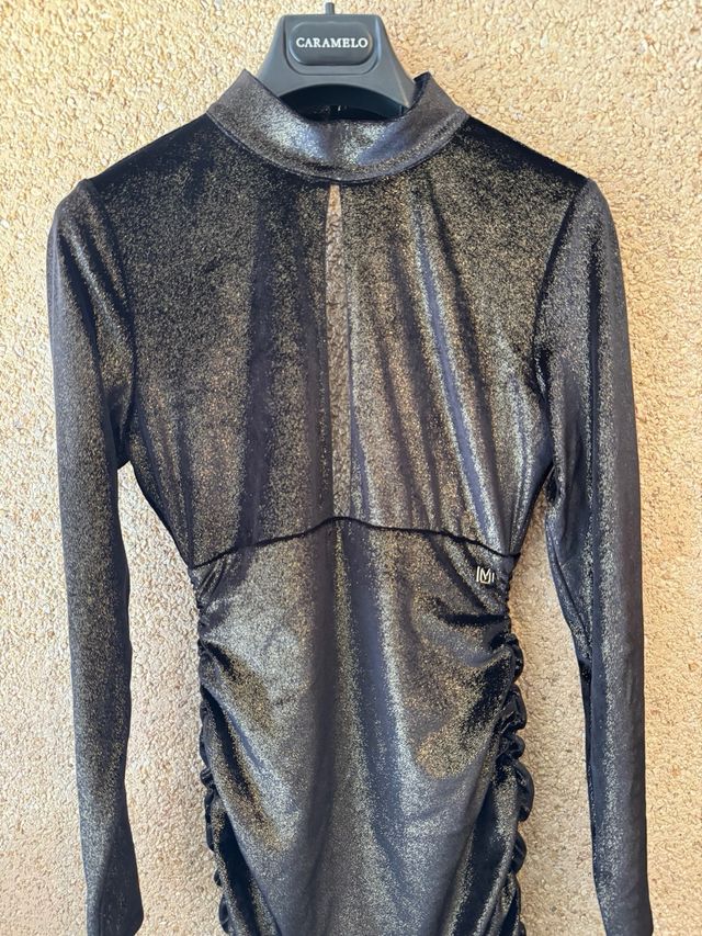 Vestido Marciano Negro Plateado