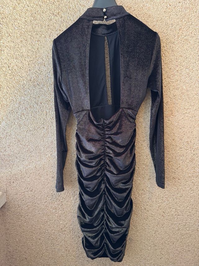 Vestido Marciano Negro Plateado