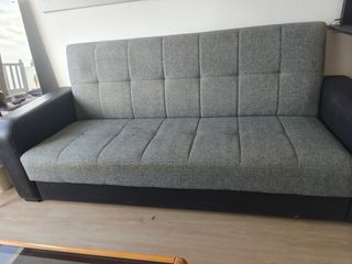 Sofá cama moderno gris y negro