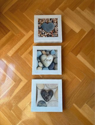 Marcos Lienzo Corazón Piedras
