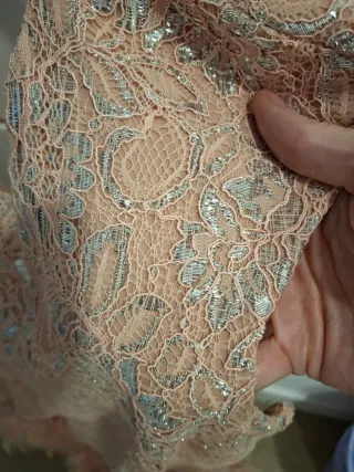 Vestido fiesta rosa y plata