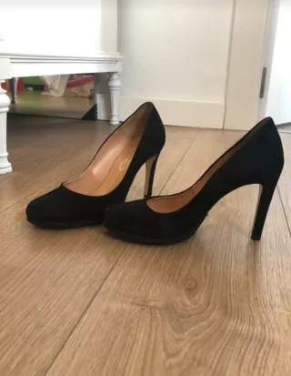 Zapatos de piel salón negros Made in Italy