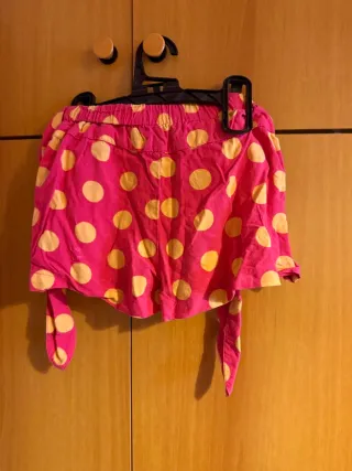 Pantaloncini bimba pois rosa vintage