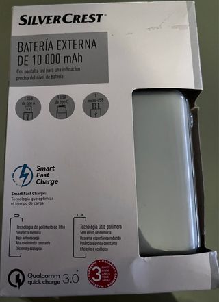 Batería Externa Silver Crest 10000 mAh Gris