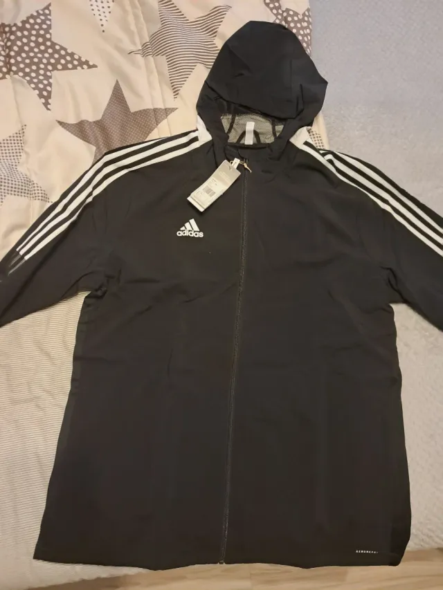 Cortavientos Adidas Negra con Capucha