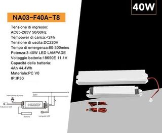 Alimentazione Emergenza LED NA03-F40A-T8
