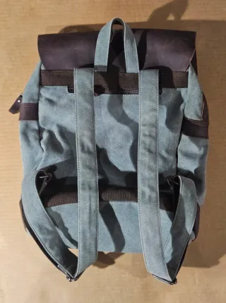 Mochila Unisex Lona y Cuero