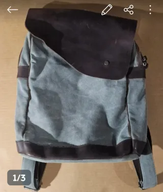 Mochila Unisex Lona y Cuero