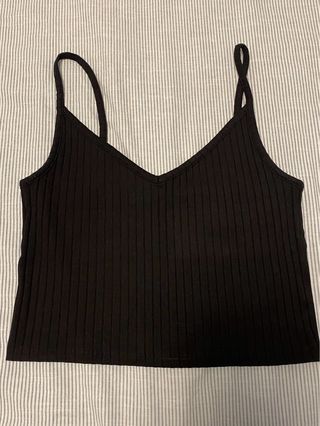 Top negro de tirantes para mujer