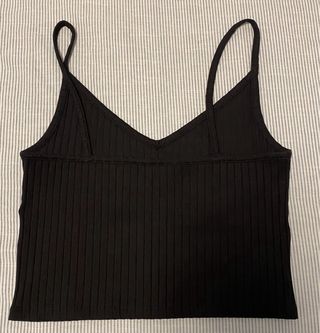 Top negro de tirantes para mujer