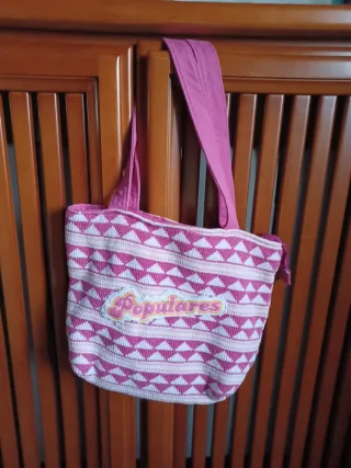 Bolso infantil Populares rosa y blanco