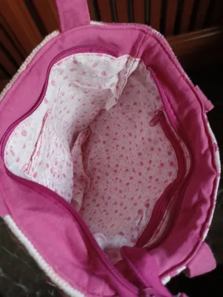 Bolso infantil Populares rosa y blanco
