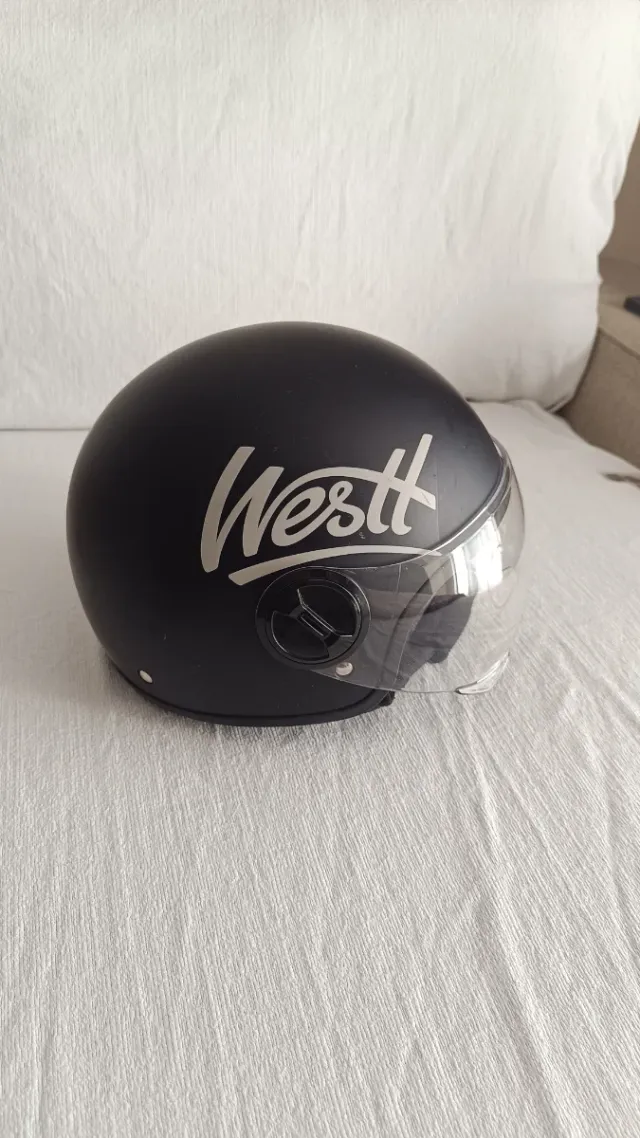 Casco de Moto Negro con Visera - L (58 cm)
