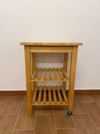 Mueble auxiliar abedul con ruedas