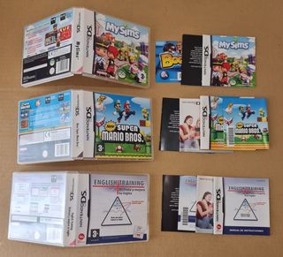 Lote 7 Cajas Juegos Nintendo DS (Cajas + Manuales)