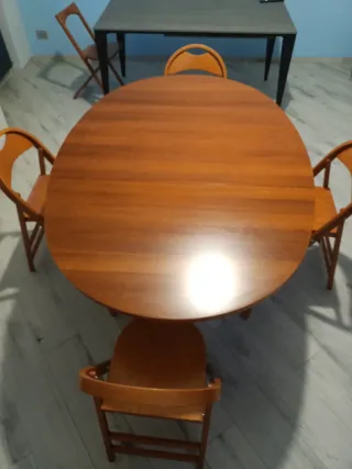 Tavolo consolle ciliegio con 4 sedie