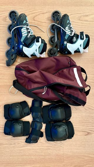 Patines Oxelo Talla 38-41 + Protecciones y Bolsa