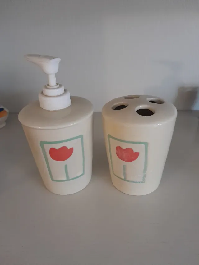 Set 2 Accesorios de baño de  cerámica