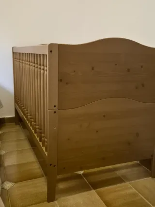 Cuna Ikea madera barandillas Llit de baranes