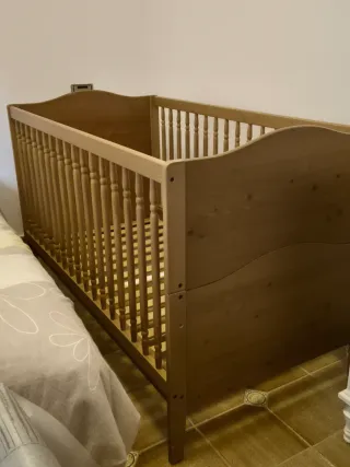 Cuna Ikea madera barandillas Llit de baranes