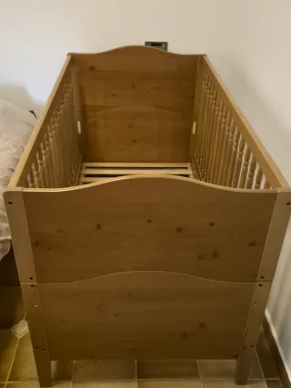Cuna Ikea madera barandillas Llit de baranes