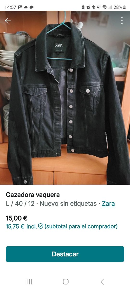 Cazadora vaquera ZARA negra
