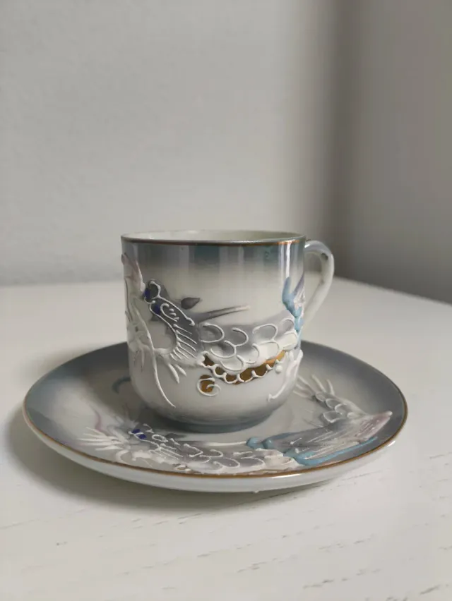 Juego Café Vintage Dragón Japonés