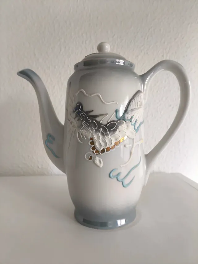 Juego Café Vintage Dragón Japonés