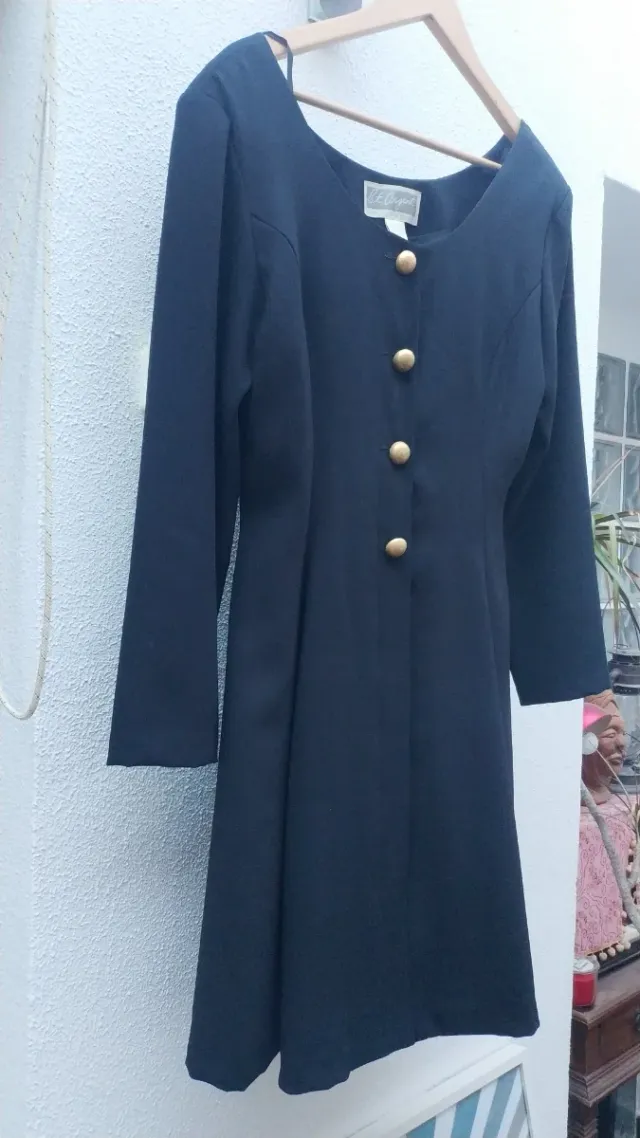 Vestido negro botones dorados talla 42