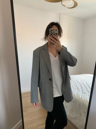 Americana blazer cuadros Stradivarius talla S