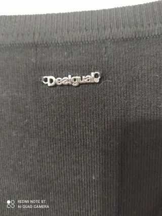 Blusa Desigual Negra Bordada Talla XS