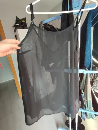 Camisa negra transparente