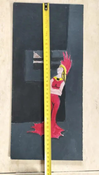 Óleo expresionista antiguo sobre cartón