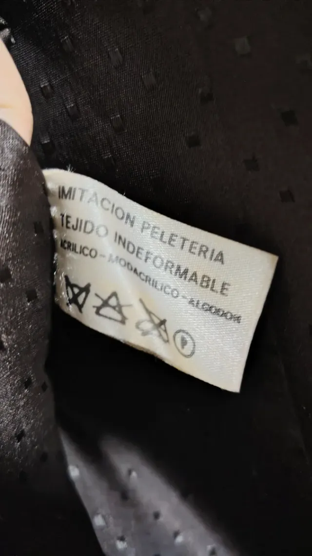 Abrigo Piel Ecológica Negro/Marrón