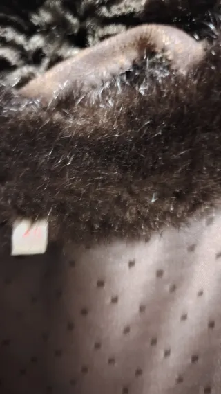 Abrigo Piel Ecológica Negro/Marrón