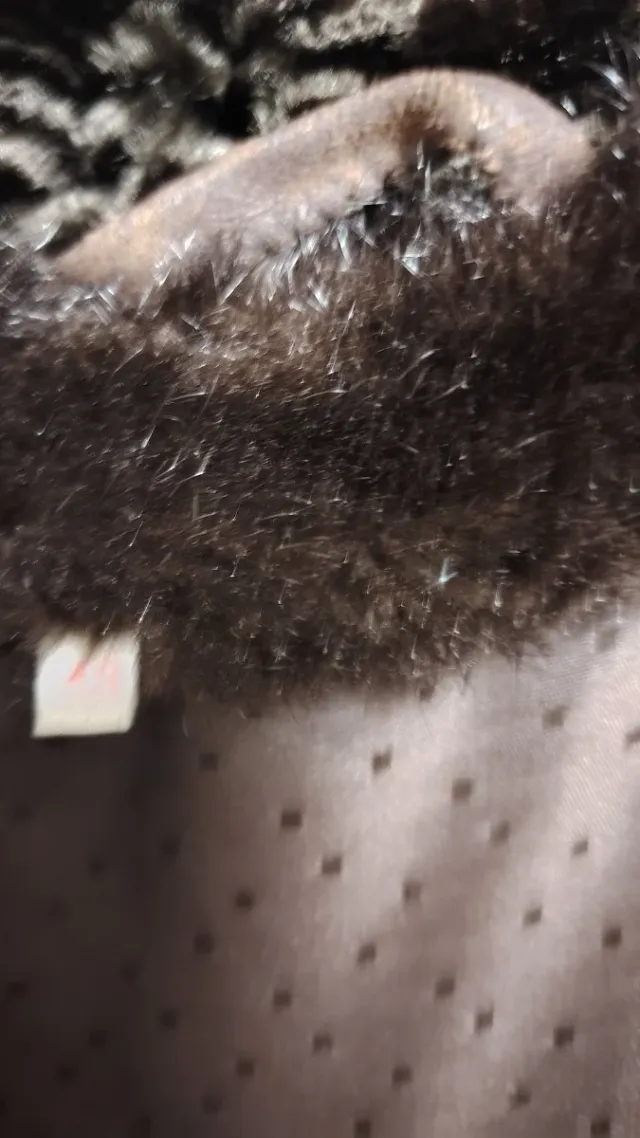 Abrigo Piel Ecológica Negro/Marrón