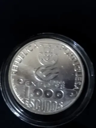 Tre monete da 1000 escudos portoghese argento 1999