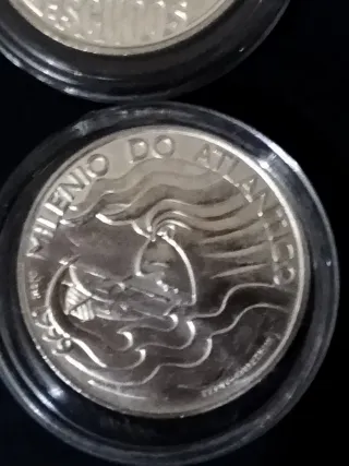 Tre monete da 1000 escudos portoghese argento 1999