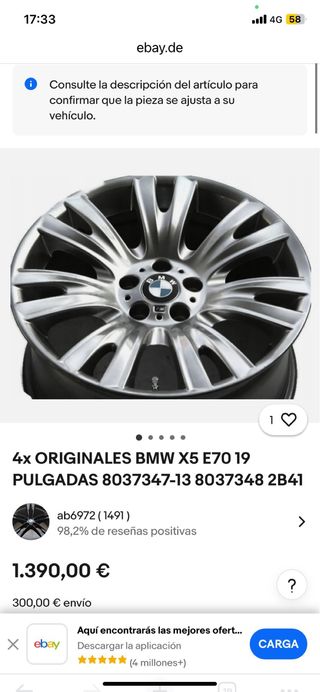 Llantas BMW 19 Styling 223 originales pack M X5