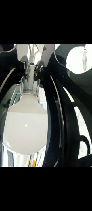 Lampadario plexiglass nero con gocce trasparenti