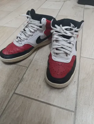 Nike Court Vision Mid Scarpe Rosse Bianche