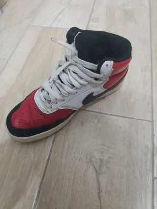 Nike Court Vision Mid Scarpe Rosse Bianche