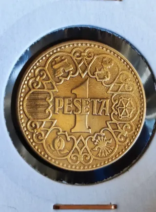 España 1 peseta 1947, 10 Centimos 1953 EBC+ / SC