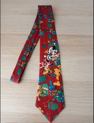 Corbata Disney Mickey y Pluto Navidad Vintage
