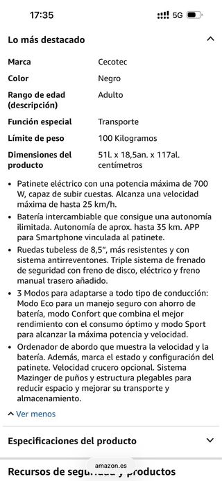 Patinete Cecotec Bongo Serie A Advance