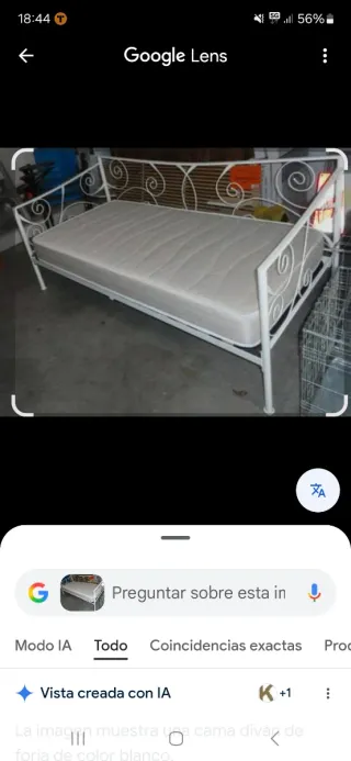 Cama Diván Metálica Blanca