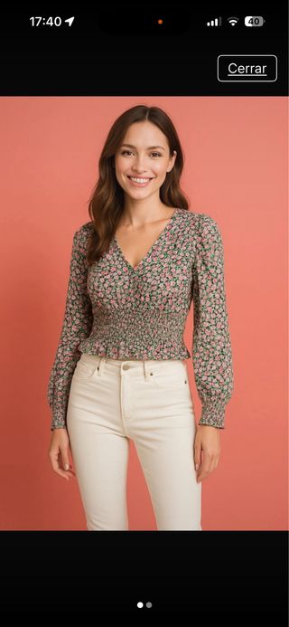 Conjunto top y pantalón blanco Mango