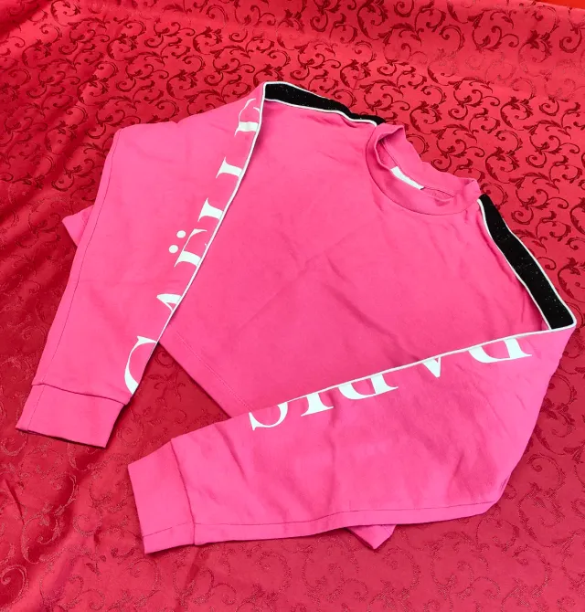 Felpa rosa donna con logo